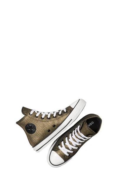 Shop Converse Kids' Chuck Taylor® All Star® High Top Sneaker In Black/ Gold/ White