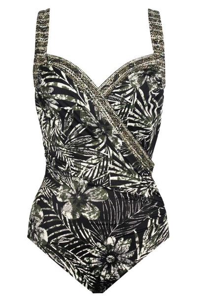 Shop Miraclesuit Zahara Sanibel Underwire One-piece Swimsuit In Black Multi