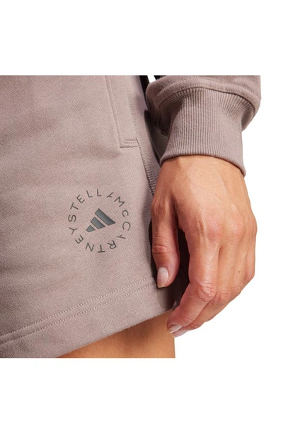 Shop Adidas By Stella Mccartney Truecasuals Organic Cotton Sweat Shorts In Tech Earth