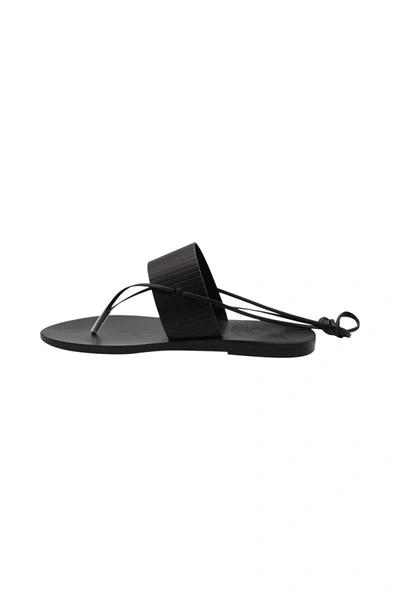 Ancient Greek Sandals Round Toe Flat Sandals In Black