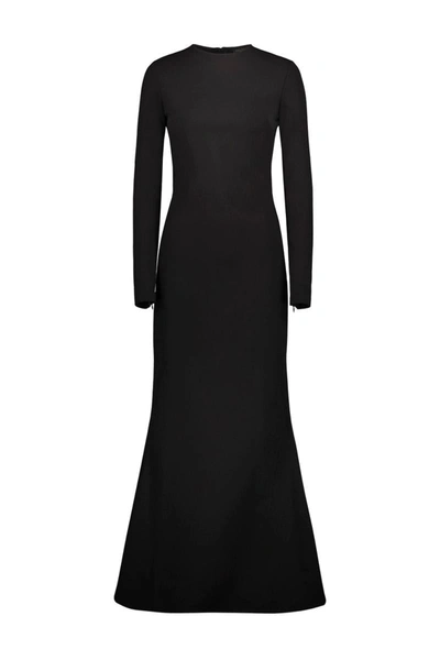 Shop Balenciaga Long Dress In Black Viscose Clothing