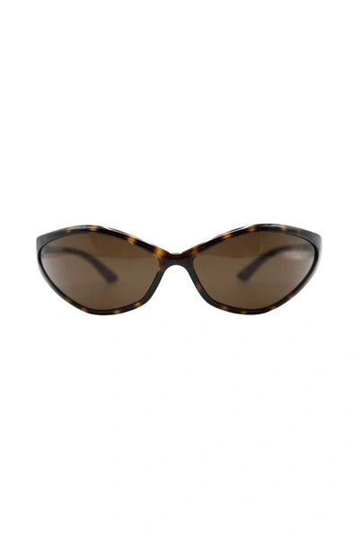 Shop Balenciaga 90s Oval Sunglasses Accessories In Brown