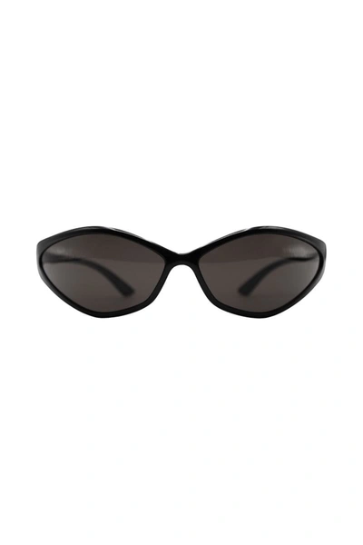 Shop Balenciaga 90s Oval 0285s Sunglasses Accessories In Black
