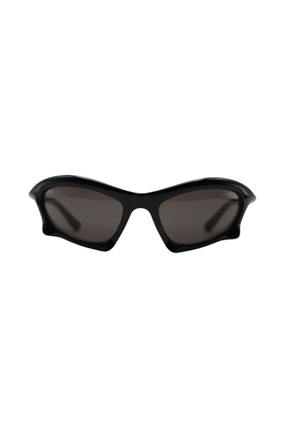 Shop Balenciaga Bat Rectangle Sunglasses Accessories In Black