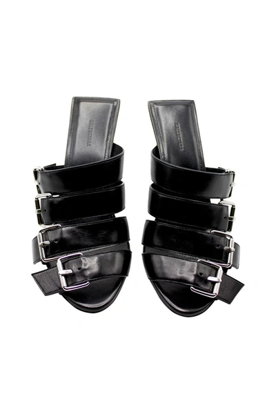 Balenciaga Pantoletten Mit Schnallenriemen 80mm In Black