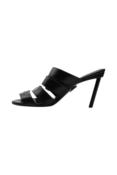 Balenciaga Pantoletten Mit Schnallenriemen 80mm In Black