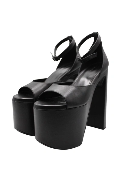 Balenciaga Camden 160 Platform Sandals In Calf Leather In Black