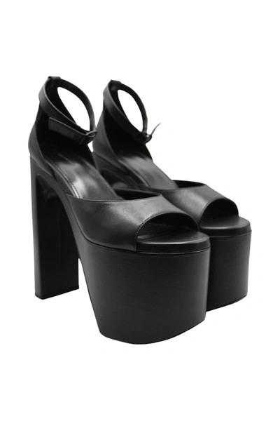 Balenciaga Camden 160 Platform Sandals In Calf Leather In Black