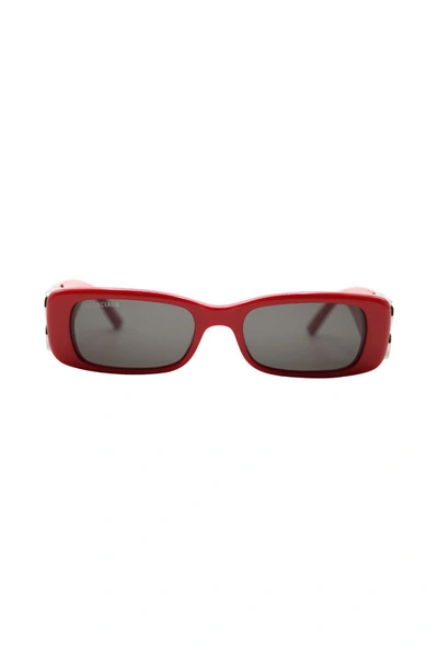 Shop Balenciaga Dynasty Rectangle Sunglasses Accessories In Red