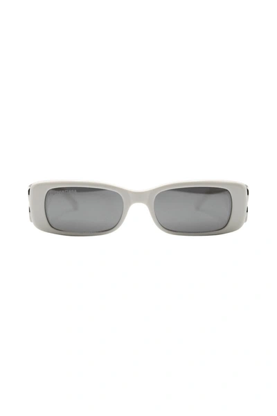Shop Balenciaga Dynasty Rectangle Sunglasses Accessories In White