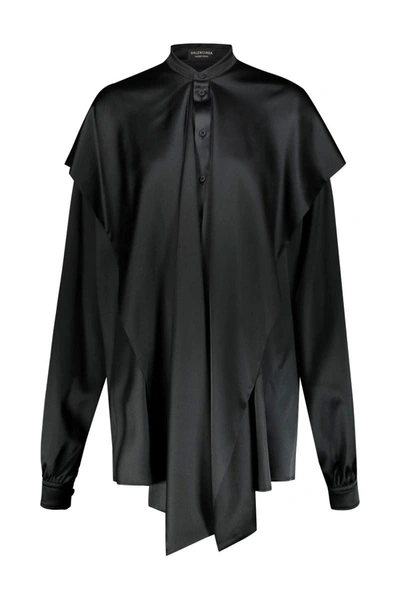 Shop Balenciaga Hooded Blouse Clothing In Black