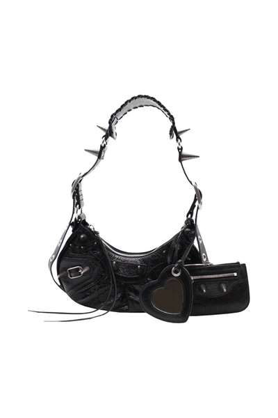 Shop Balenciaga Le Cagole Shoulder  Xs Bags In Black