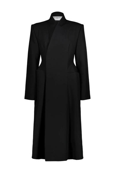 Shop Balenciaga Minimal Hourglass Coat Clothing In Black