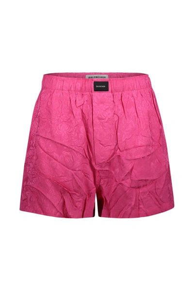 Shop Balenciaga Pyjama Shorts Clothing In Pink & Purple