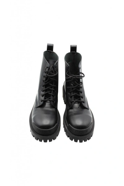 Shop Balenciaga Strike 20mm Lace-up Boot Shoes In Black