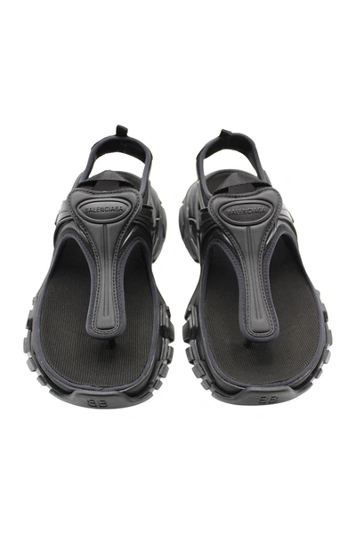 Shop Balenciaga Thong Sandal Shoes In Black