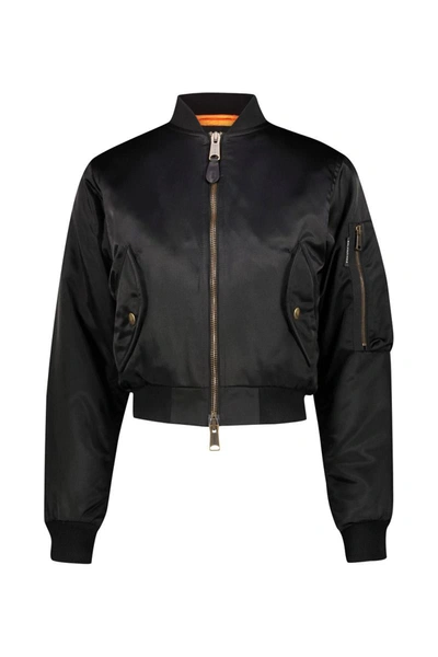 Shop Balenciaga Unisex Nylon Cropped Bomber Jacket Clothing In Black
