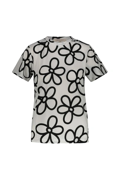 Shop Comme Des Garçons All-over Floral Print T-shirt Clothing In White