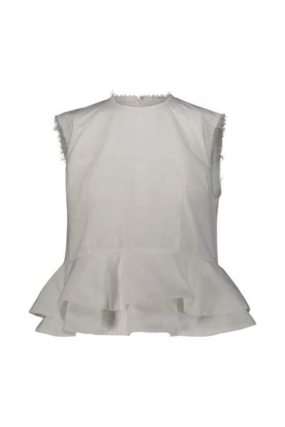 Shop Comme Des Garçons Sleeveless Top With Flounce Clothing In White