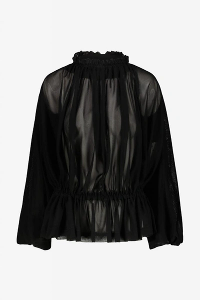Shop Comme Des Garçons Soft Chiffon Blouse Clothing In Black