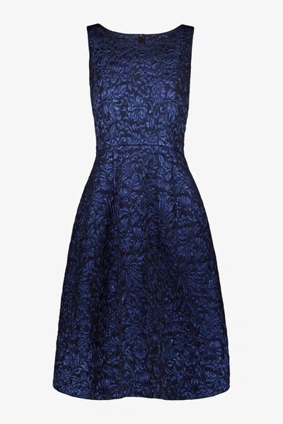 Shop Comme Des Garçons Under-knee Jacquard Dress Clothing In Blue