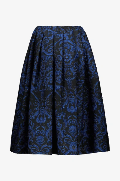 Shop Comme Des Garçons Wide Balloon Skirt In Luminescent Jacquard Clothing In Blue