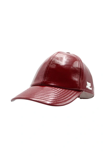 Shop Courrèges Classic Vinyl Cap Reedition Accessories In Red