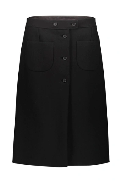 Shop Courrèges Double Pokets Crepe Skirt Clothing In Black