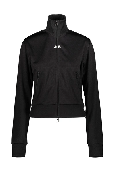 Shop Courrèges Interlock Tracksuit Jacket Clothing In Black