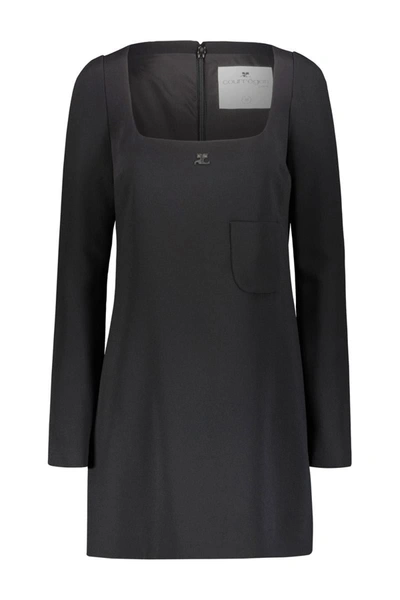 Shop Courrèges Mini Dress Clothing In Black
