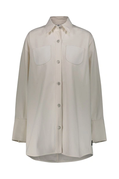 Shop Courrèges Mega Size Dry Denim Shirt Clothing In White