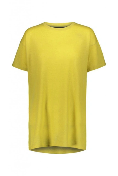 Frenckenberger Round-neck Ribbed Cashmere T-shirt In Yellow