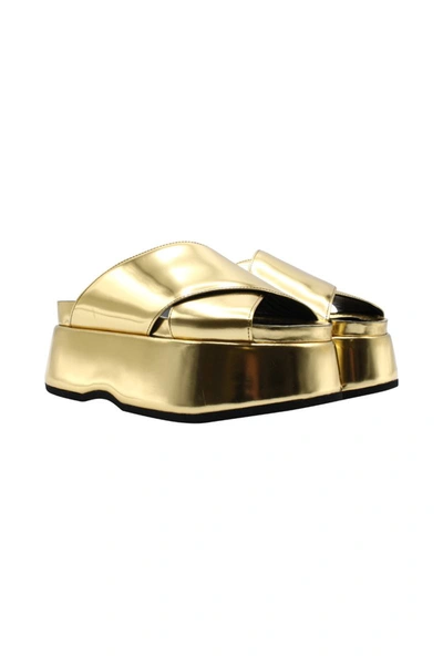 Junya Watanabe Platform Sandal Shoes In Gold