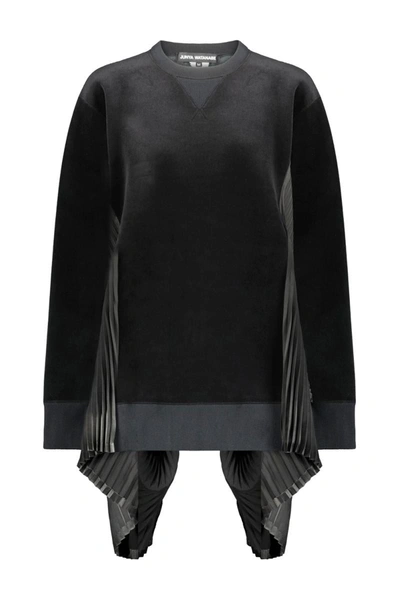 Shop Junya Watanabe Velvet Crewneck Sweatshirt Clothing In Black