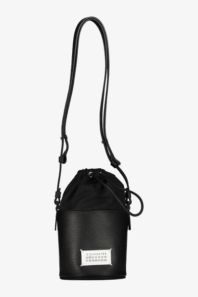 Shop Maison Margiela Hammered Leather Hand Bags In Black