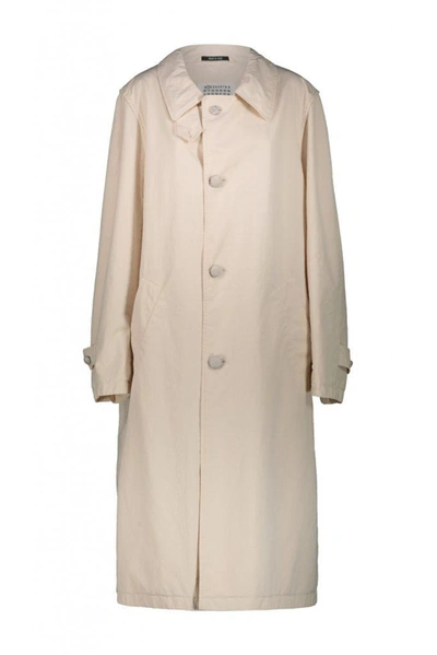 Shop Maison Margiela Ivory Cotton Coat Clothing In Nude & Neutrals