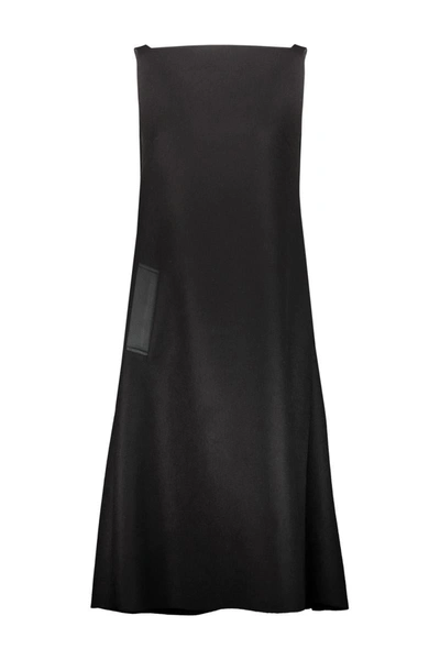Shop Maison Margiela Icon Felt Cape Dress Clothing In Black