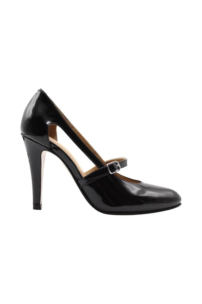 Shop Maison Margiela Patent Leather Cut-out Pump Shoes In Black
