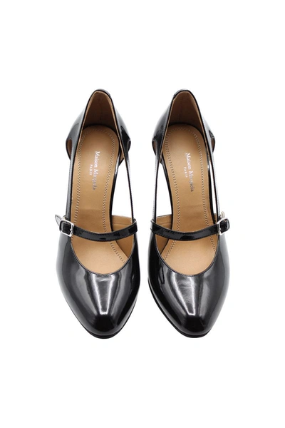 Shop Maison Margiela Patent Leather Cut-out Pump Shoes In Black