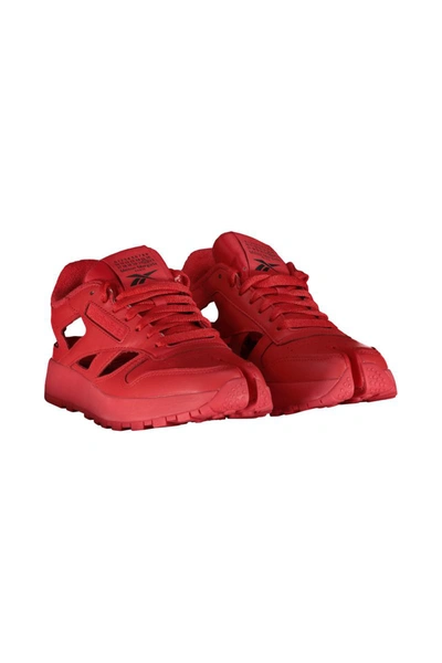 Maison Margiela Reebok Leather Project 0 Cl Dq Tabi Sneakers With Cutouts In Red