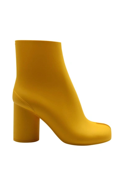 Shop Maison Margiela Rubber Tabi Boots Shoes In Yellow & Orange