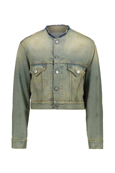 Shop Maison Margiela Vintage Wash Denim Jacket Clothing In Multicolour