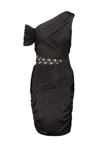 Shop Marine Serre Draped Dress Clothing In Black