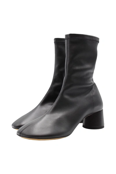 Proenza Schouler Glove Crinkled Patent-leather Ankle Boots In Black