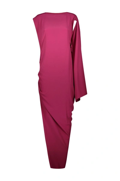Shop Rick Owens Edfu Gown In Cocoon Silk Blend Crepe Clothing In Pink & Purple