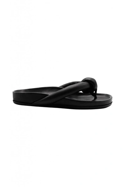 Shop Rick Owens Fogachine Knotted Slip On Strap Sandal Shoes In Black