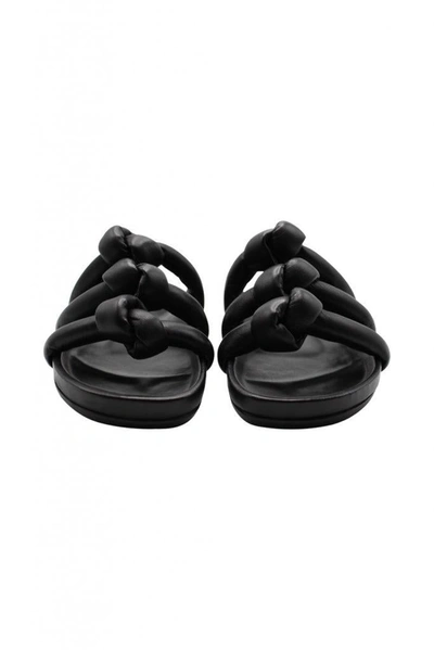 Shop Rick Owens Fogachine Knotted Open-toed Slip On Sandal Shoes In Black