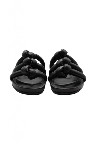 Rick Owens Fogachine Knotted Open-toed Slip On Sandal In Black