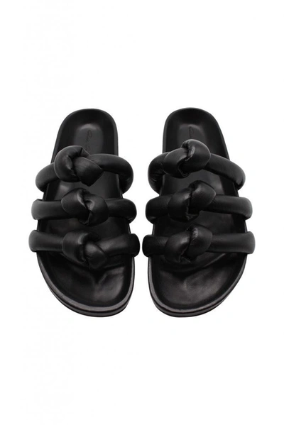 Rick Owens Fogachine Knotted Open-toed Slip On Sandal In Black