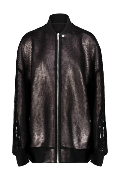 Shop Rick Owens Jumbo Peter Fly Embroidered Bomber Jacket Clothing In Black